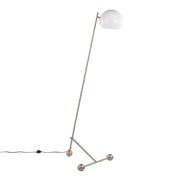 Eileen Contemporary Floor Lamp in Brushed Nickel with White Plastic Shade by LumiSource