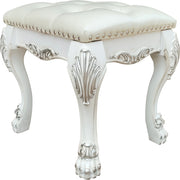Dresden II Bone White Finish Vanity Stool
