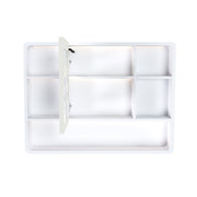 Aluminium Medicine Cabinet Mirror with 3 Colors LED Light and Defogging Function, White, 35 x 28 Inches