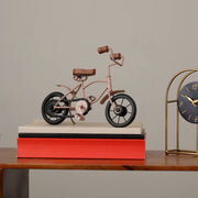 Decorative Metal Bicycle Pedestal-Hand-Crafted Vintage Elegance-Perfect for Home and Office Decor (Pink)