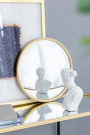 D15' Gold Round Mirror, Circle Mirror with Iron Frame for Living Room Bedroom Vanity Entryway Hallway
