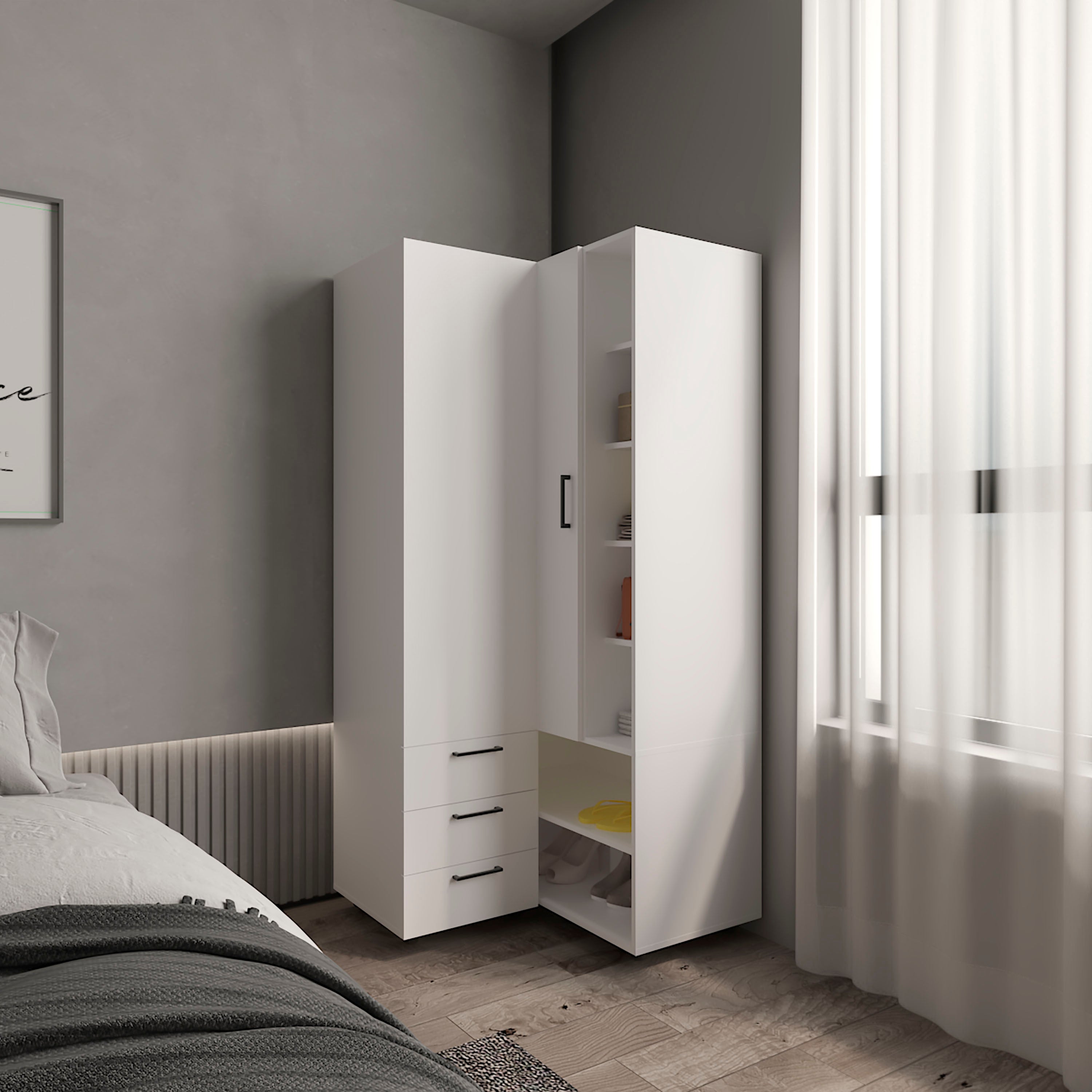 Ursine Armoire, Bedroom, White