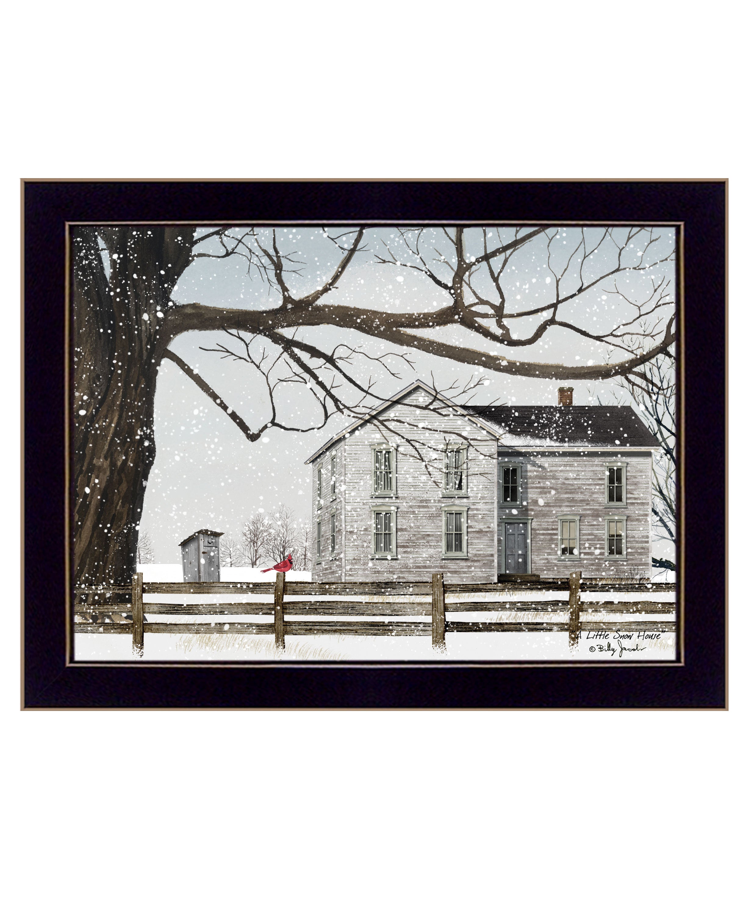 'A Little Snow House' by Billy Jacobs, Ready to Hang Framed Print, Black Frame