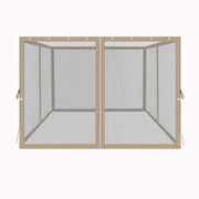 10x10 Ft Gazebo Replacement Mosquito Netting with Zippers, 4-Side Mesh Walls for Patio Gazebos