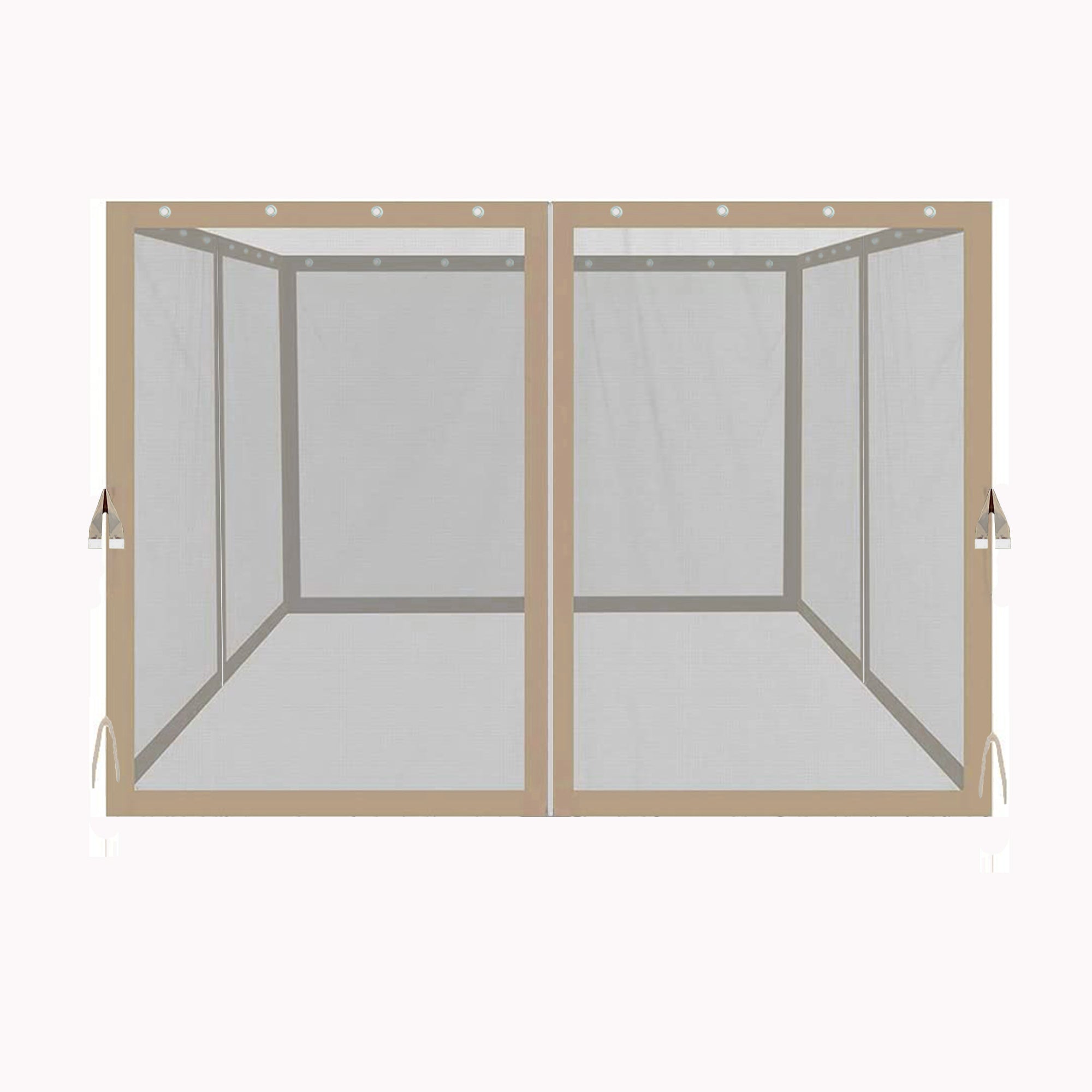 10x10 Ft Gazebo Replacement Mosquito Netting with Zippers, 4-Side Mesh Walls for Patio Gazebos