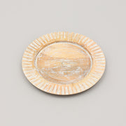 Handcrafted 13' Wood White Charger Plate| Wooden Dinning Placemat|Artisan Wood Tableware