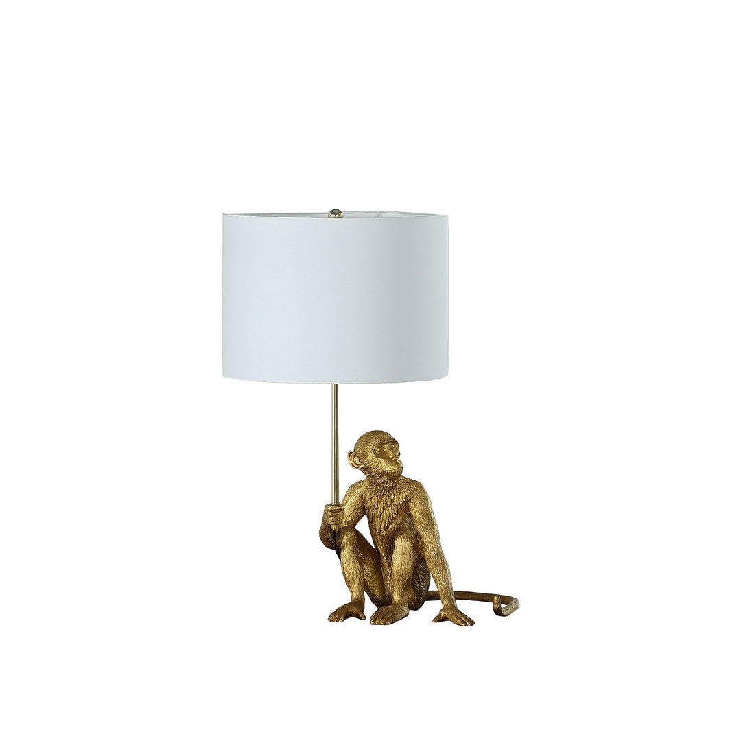 25.50' In Golden Monkey Holding Polyresin Table Lamp