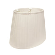 Slant Linen Oval Side Pleat Softback Lampshade with Washer Fitter, White