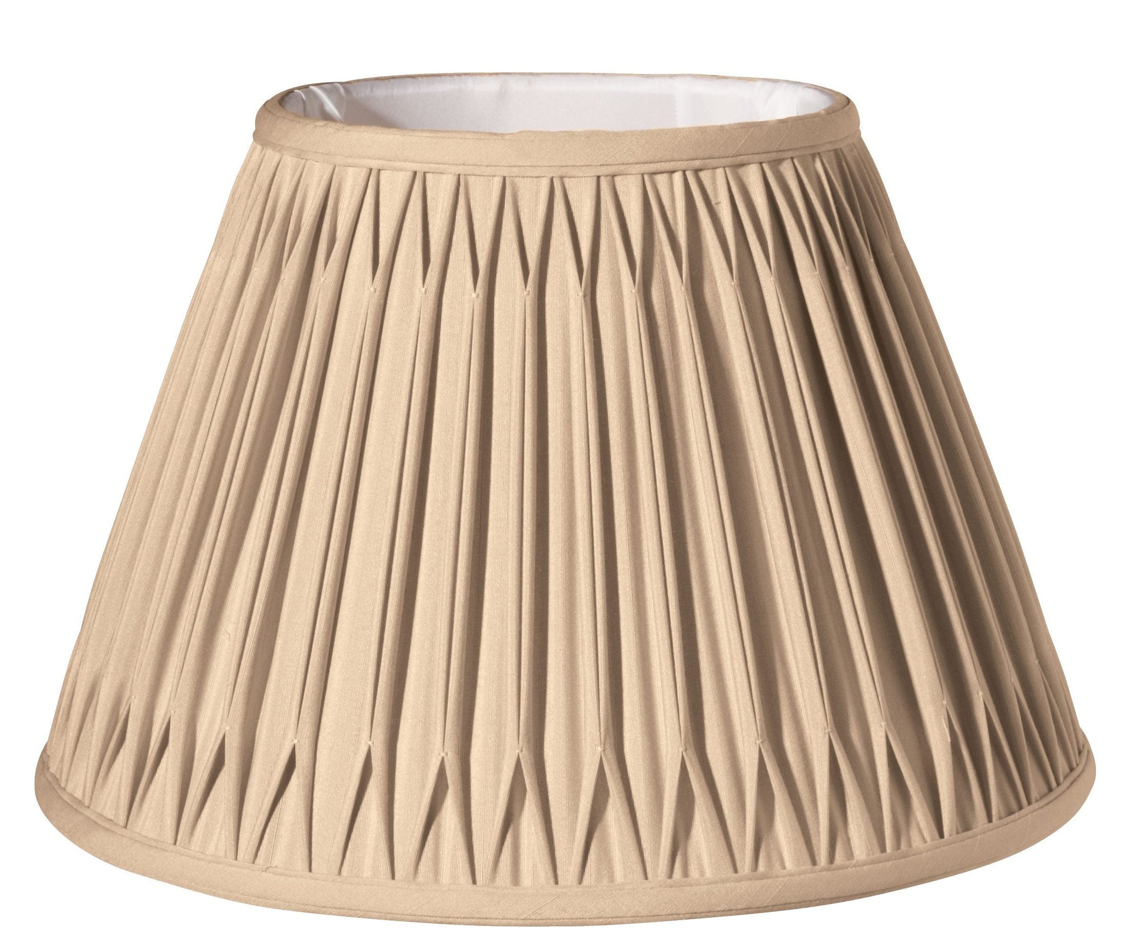 Slant Transitional Bell Double Smocked Pleat Softback Lampshade with Washer Fitter, Vintage Gold
