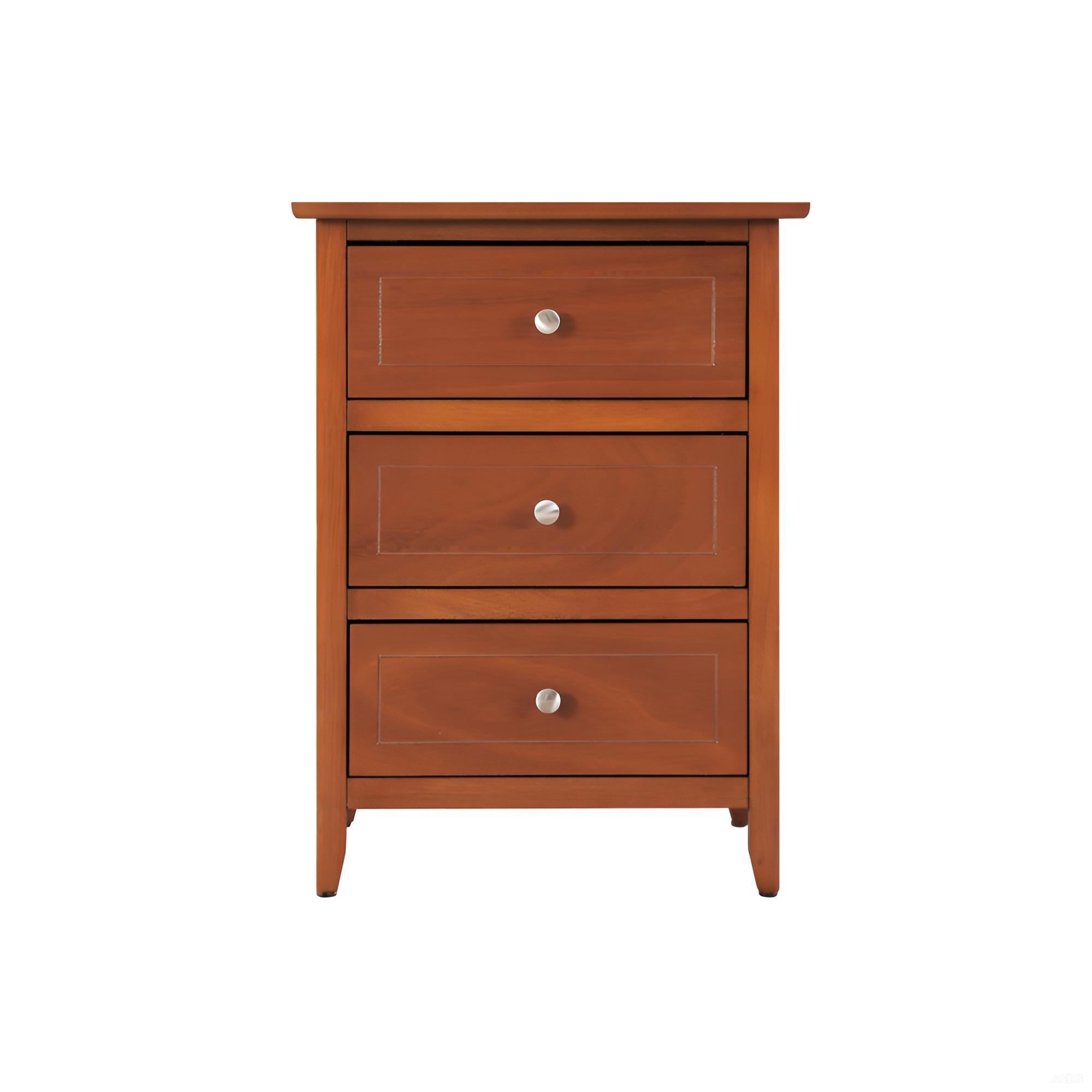 Timeless Oak Nightstand with Three Drawers and Warm Finish, Particle Board, 25'H x 19'W x 15'D