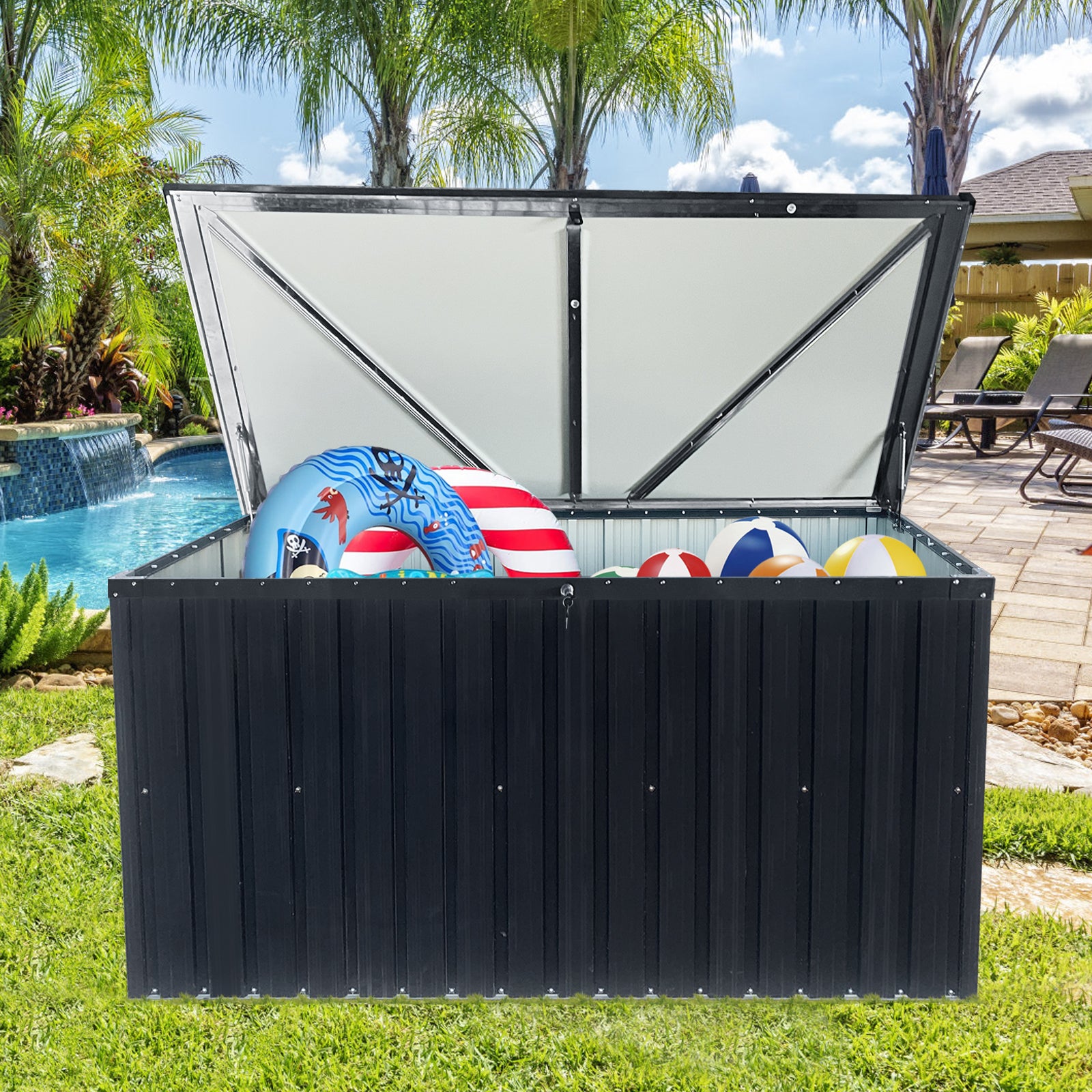 Metal Storage Box Store Large Out Door Use