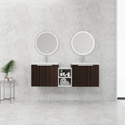 60 Inch Soft Close Doors Bathroom Vanity With Sink, A Small Storage Shelves, 24' and 12' Combination Cabinet,(KD-Packing)