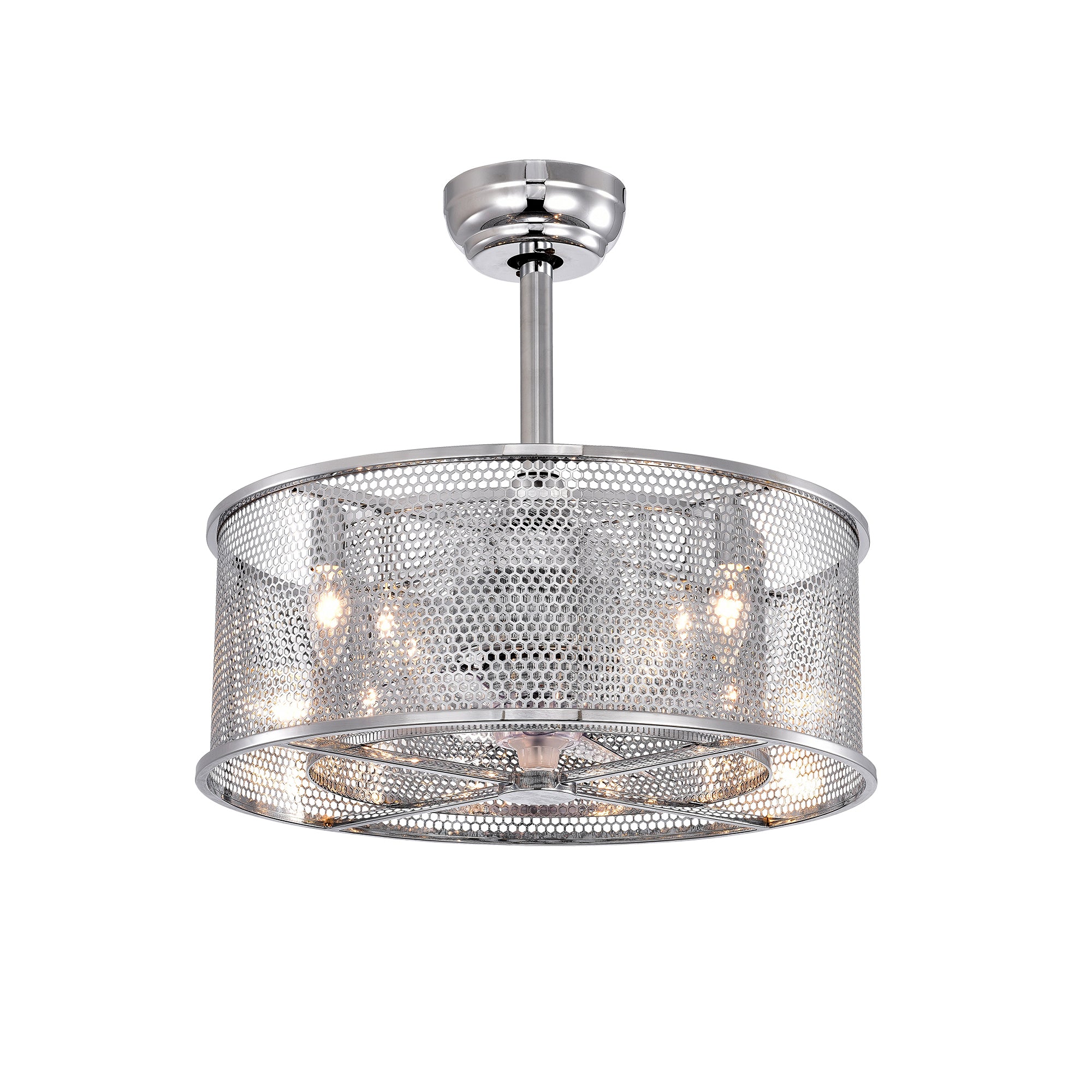 20.4''  3 ABS Fan Blades Dual Shade Modern Ceiling Fan with Remote Control, Noiseless Reversible AC Motor for Bedroom/Living Room/Study/Patio,Chrome