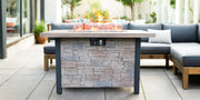 44' W x 25' H Outdoor Patio Propane Gas Fire Pit Table - 50,000 BTU High-temperature-resistant carving process for environmentally friendly materials with the effect of cultured stone