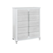 BRENDA Grey Chest with Spacious Drawers and Acrylic Legs