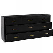 Modern Black 9-Drawer Dresser for Bedroom - Ample Storage Chest of Drawers in Engineered Wood