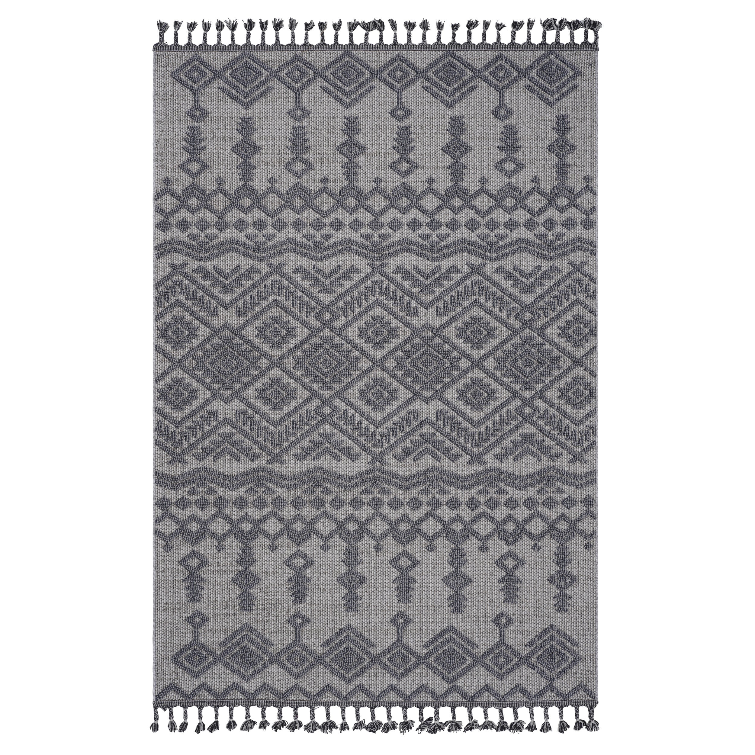Guros Collection 4X6 White / Gray / Traditional Indoor / Outdoor Area Rug