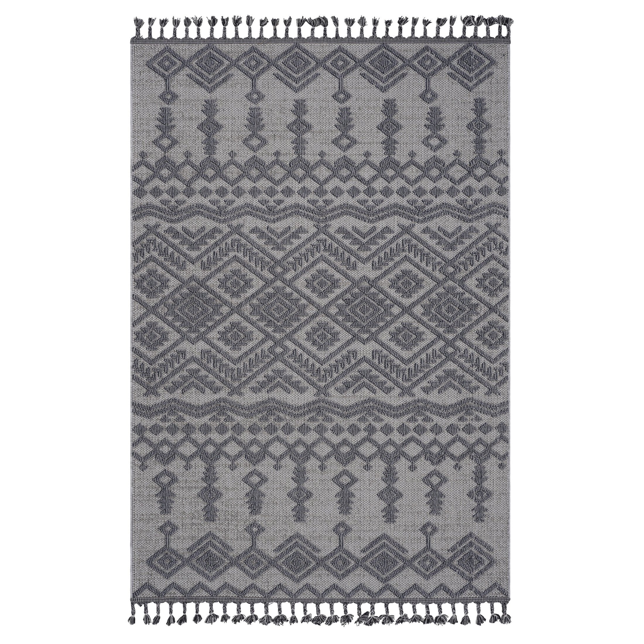 Guros Collection 5X7 White / Gray / Traditional Indoor / Outdoor Area Rug