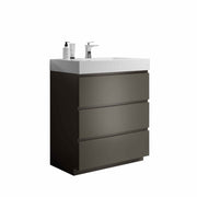 Alice 30' Gray Bathroom Vanity with One-Piece Sink Basin, Large Storage, Freestanding Design
