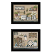 'Farmhouse Kitchen' 2-Piece Vignette By Pam Britton, Ready to Hang Framed Print, Black Frame