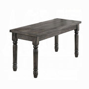 1pc Rustic Gray Finish Wooden Bench Dining Room Furniture, 40inch Bench