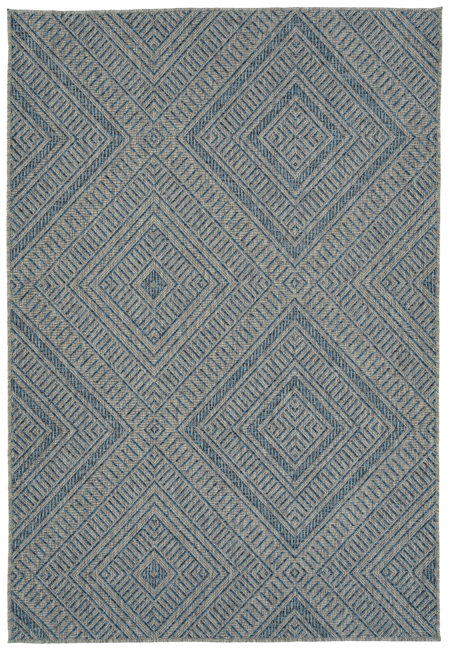 Modern, Transitional, Geometric, Southwestern, Textured High-Low Cut & Loop 5'3' x 7'6' Rectangle Area Rug