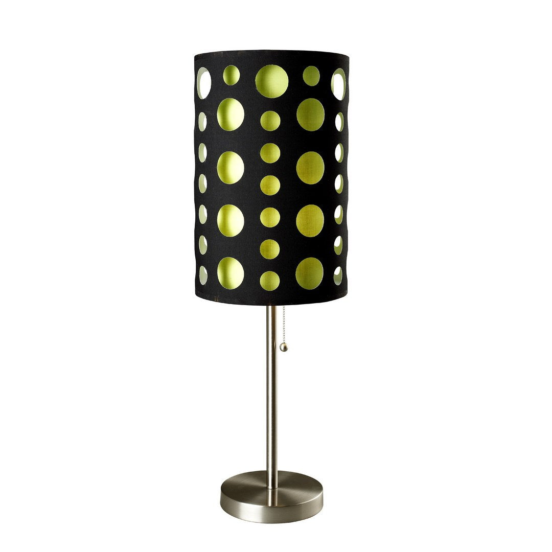 33' Tall Metal Table Lamp, Retro design with Black and Green Shade