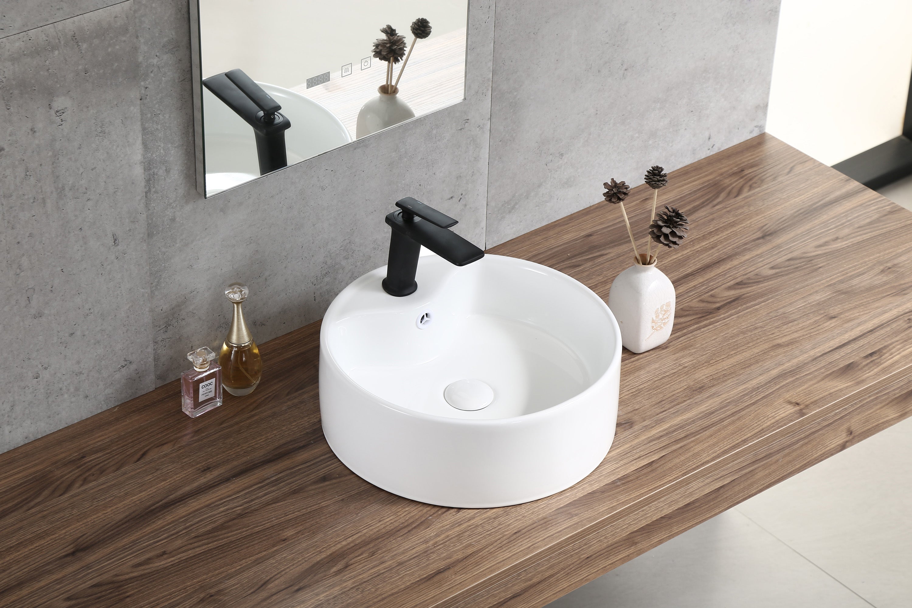 Bothwa Home Round Countertop Ceramic Wash Basin (White Finish) CUPC Certified