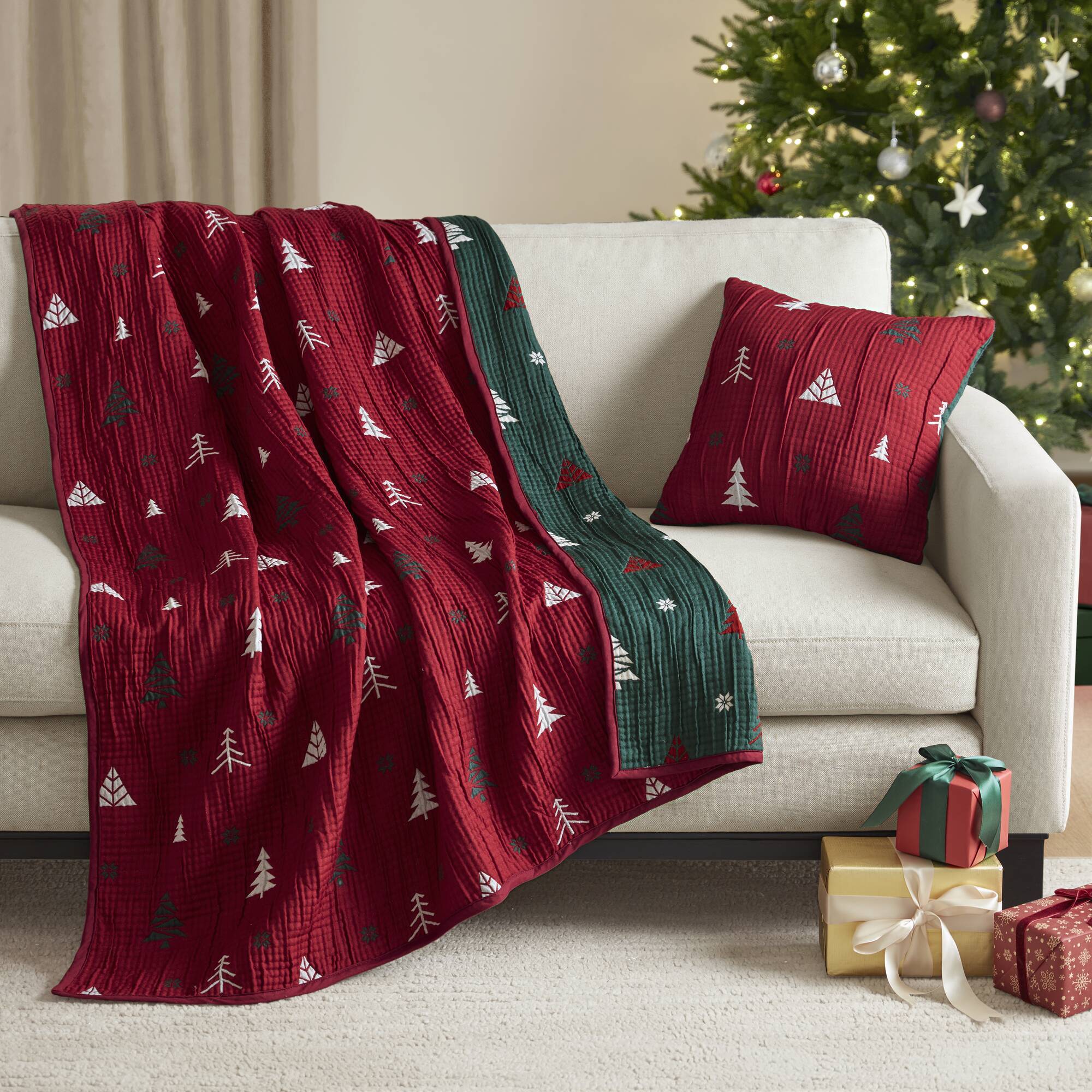 Winter 50x60' Throw Set,Red