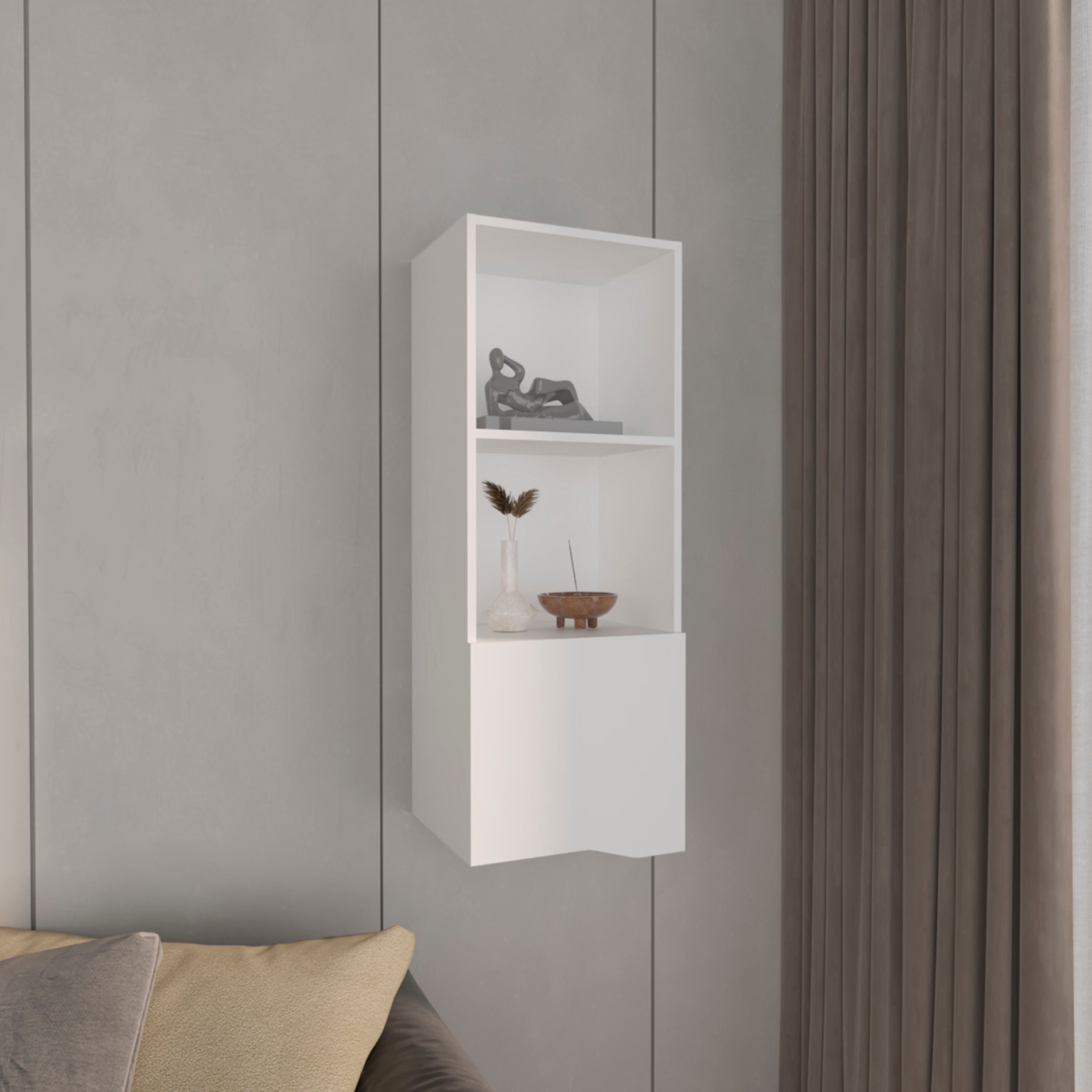 Obregon 43' Tall One-Door Wall Cabinet  with Two Open Shelves, Medicine Cabinet