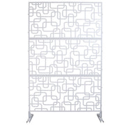 Outdoor & Indoor Privacy Screen Metal Privacy Screen 76' H×48' W, Freestanding Decorative Privacy Screen for Deck Balcony Patio, Privacy Fence Panels for Outside Lawn Garden PS114 WHITE