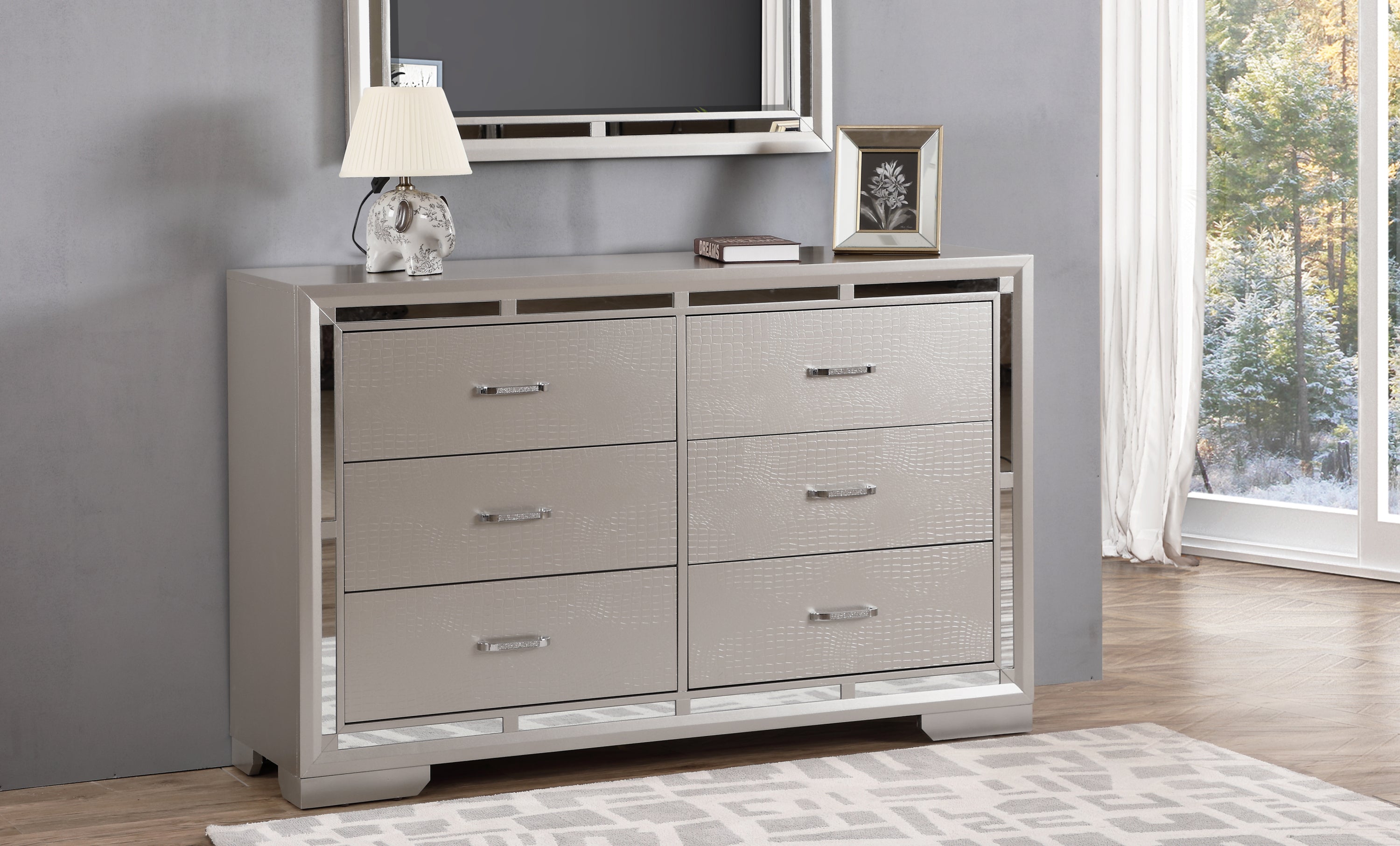 Alana G6800-D Dresser , Silver Champagne