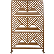 Freestanding Decorative Privacy Screen for Deck Balcony Patio, Metal Privacy Screen 76' H×48' W, Brown