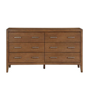 Transitional Bedroom Furniture 1pc Dresser of 6x Drawers Light Brown Finish Wooden