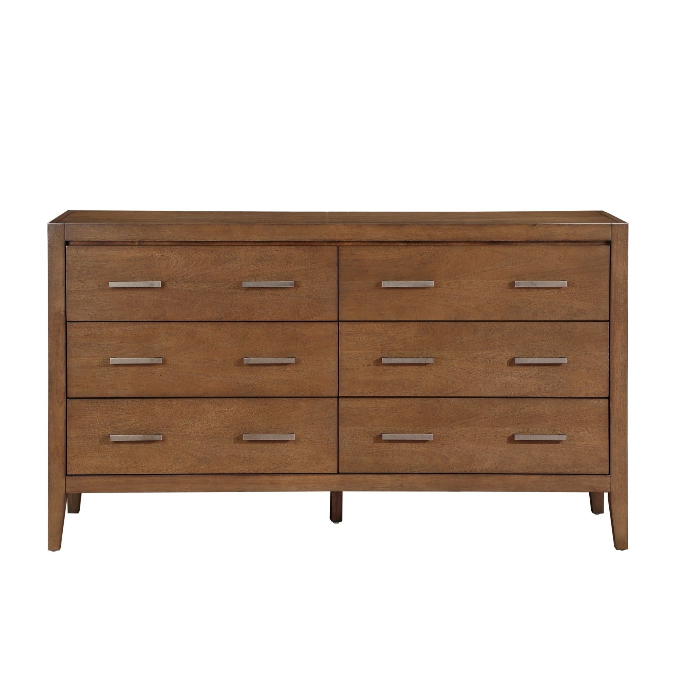 Transitional Bedroom Furniture 1pc Dresser of 6x Drawers Light Brown Finish Wooden