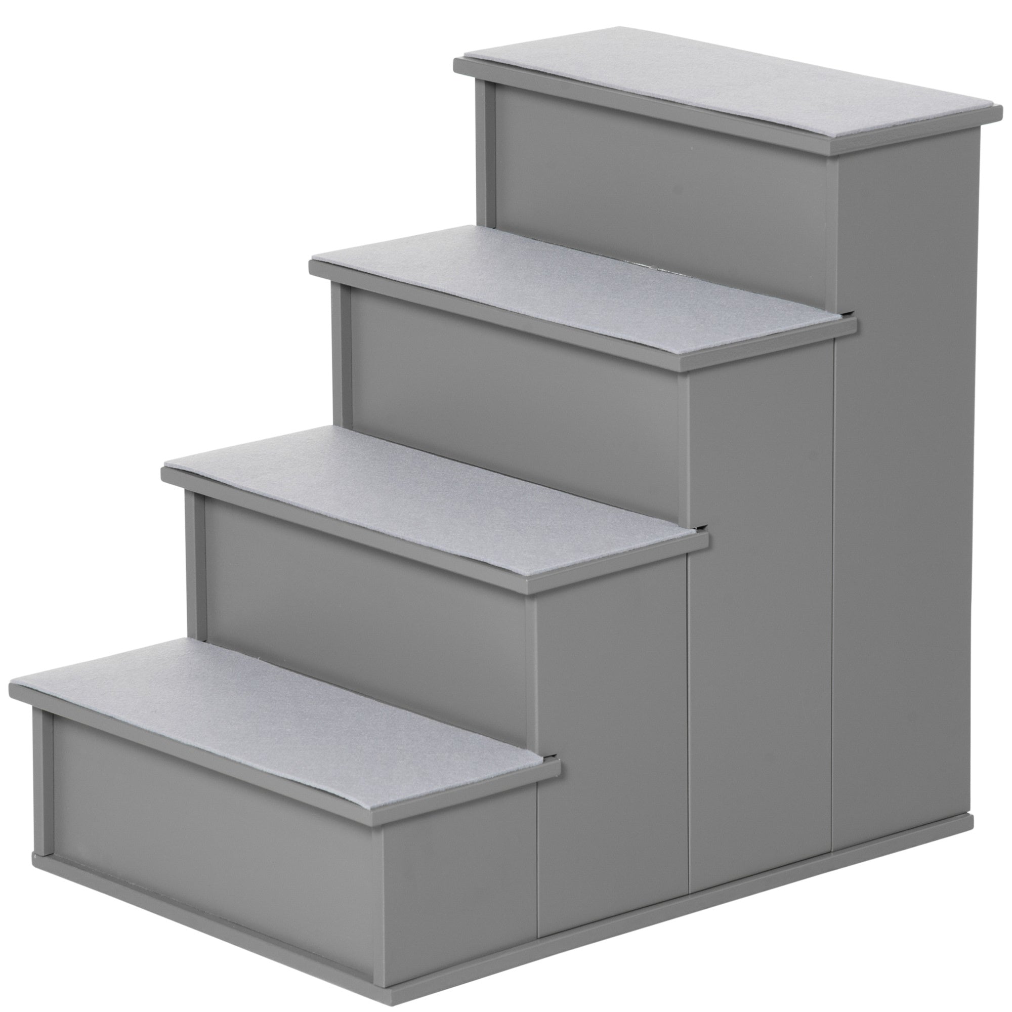 PawHut Pet Stairs, Small Pet Steps with Cushioned Removable Covering for Dogs and Cats Up To 22 Lbs., Grey