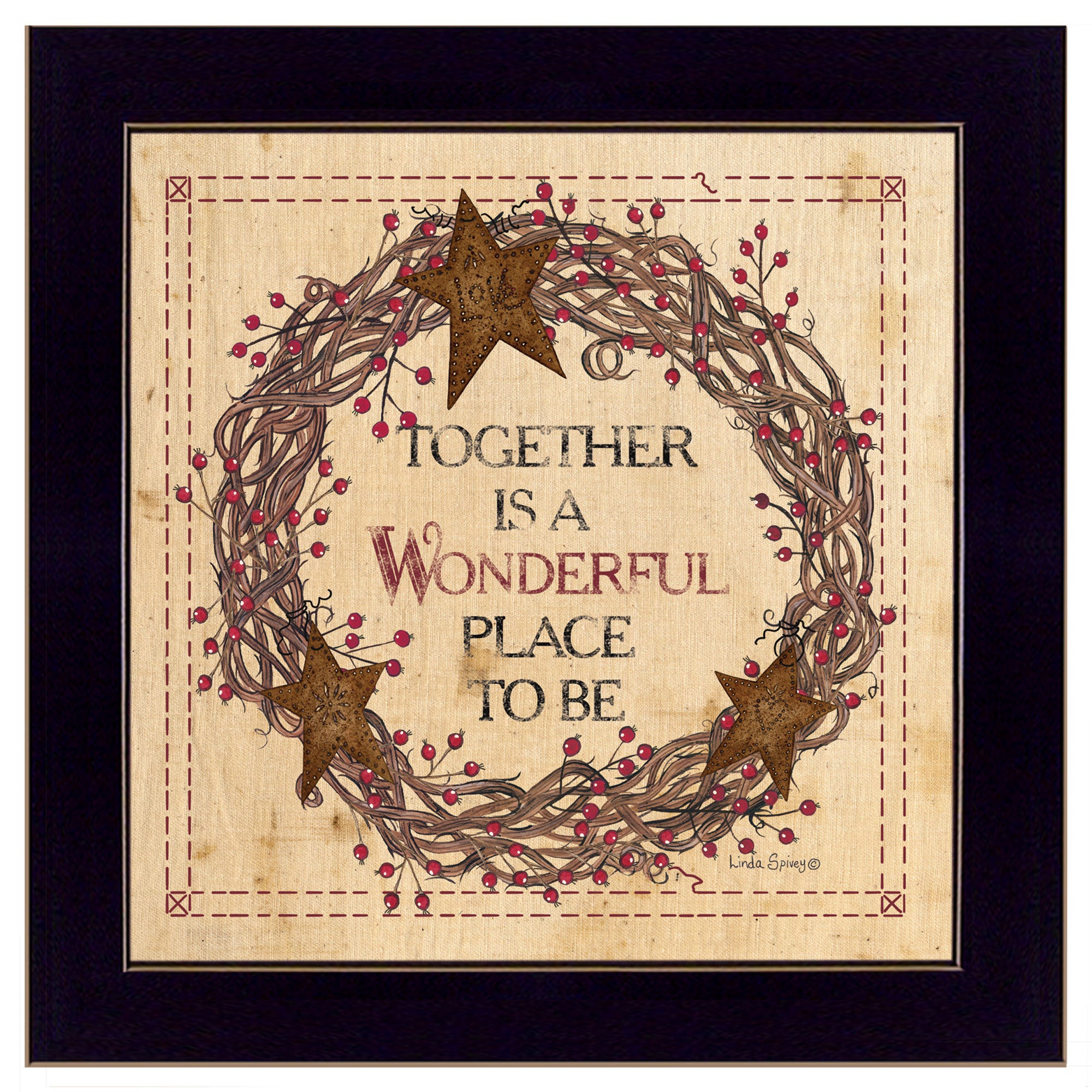 'Together is a Wonderful Place to Be' , Ready to Hang Framed Print, Black Frame