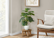 Artificial Plant, 24' Tall, Monstera, Indoor, Faux, Fake, Table, Greenery, Potted, Real Touch, Decorative, Green Leaves, White Pot