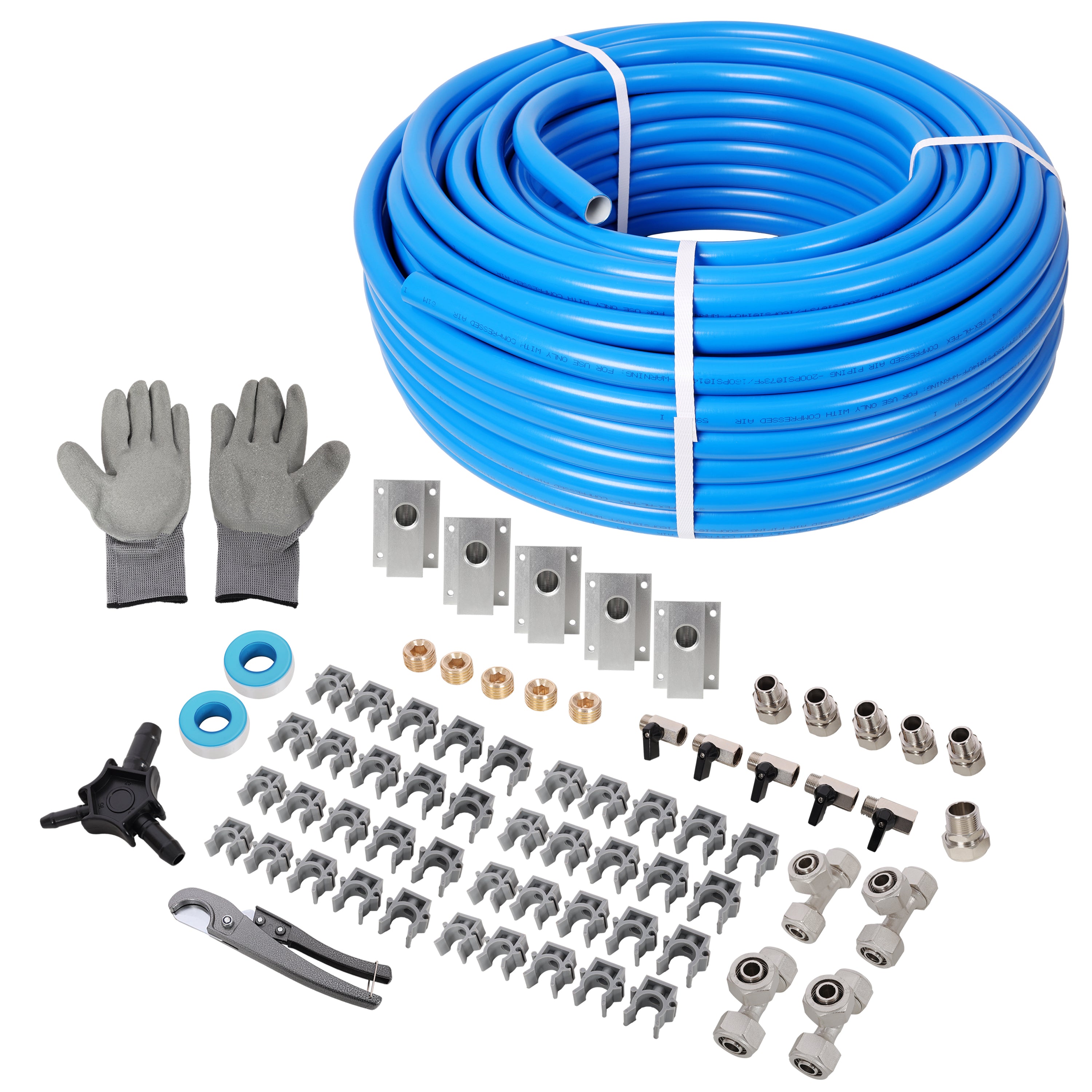 3/4' x 200ft  Air Compressor Piping, High Quality PEX-AL-PEX Tubing, Air Hose Kit Air Compressor Accessories,Blue Tubing
