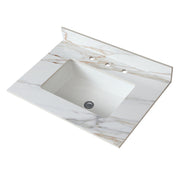 31 Inch Marble Vanity Top with Undermount Sink and 4-Inch Backsplash