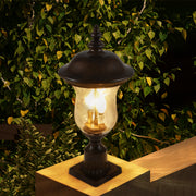 21'(H) Vintage Outdoor Lamp Post Light, Waterproof Garden Patio Lantern with Clear Glass Shade, Classic Bronze Finish, Ideal for Yard, Porch, Walkway, and Driveway Lighting (One Piece & No Bulb)
