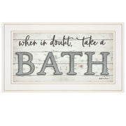 'When in Doubt Take a Bath' By Susie Boyer, Ready to Hang Framed Print, White Frame