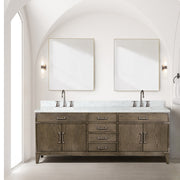 Grey Oak Double Bath Vanity 84 in. W x 22 in. D, with Carrara Marble Top