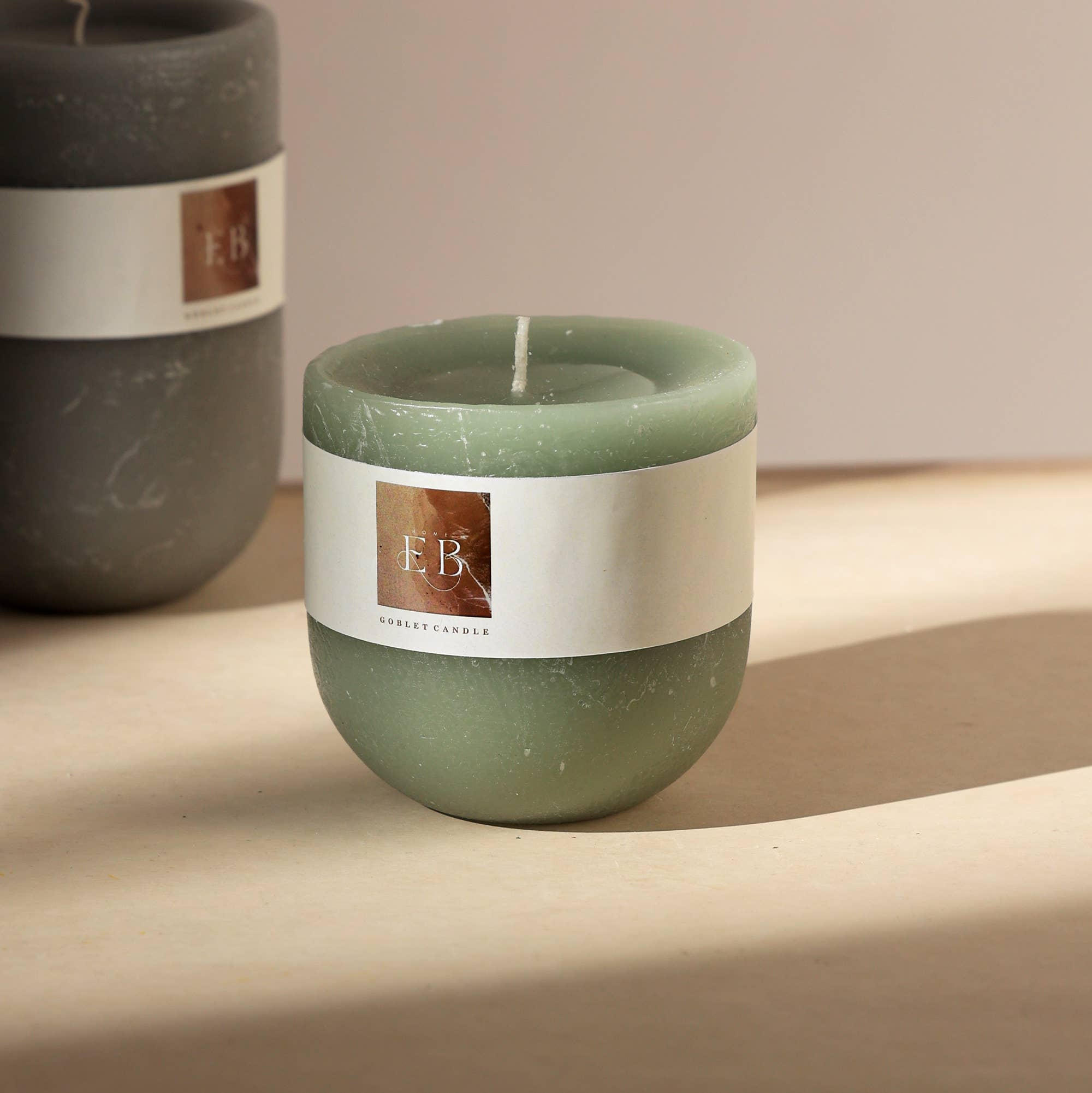 Goblet Green Pillar Candle 4'x4' – Elegant Home Décor Candle