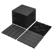 9 PCS 23.4 lb heavy-duty & recyclable Wood-Plastic DIY Interlocking Deck Tiles 12' x 12'- Waterproof Outdoor and Indoor Flooring for Patio, Balcony, Porch, Backyard, Bedroom (Black)