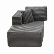 Modular Sectional Couches for Living Room: Left Facing Chaise Longue (Gray) ,SF502DGY