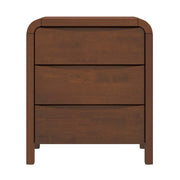 Lionel Mid Century Modern Solid Wood 3-Drawer Nightstand in Brown 23.6'H x 20.4'W x 15.7'D for Bedroom, Hallway, Entryway, Closet