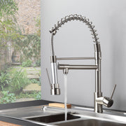 Kitchen Faucet with Pull Down Sprayer Brushed Nickel Stainless Steel Single Handle 
 Kitchen Sink Faucets