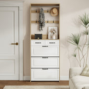 New wooden shoe cabinet, 3 doors and 2 drawers, equipped with hangers and spacious storage space