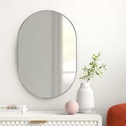Silver 20 x 28 Inch Metal Oval  Mirror